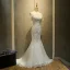 Chic / Beautiful Church Wedding Dresses 2017 White Trumpet / Mermaid Court Train Lace Appliques Backless Off-The-Shoulder Short Sleeve