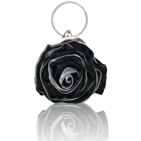 Fée Des Fleurs Argenté Pochette Fleur Faux Diamant Velour Mariage Cocktail Soirée 2019 Accessorize