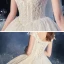 Elegant Ivory Bridal Wedding Dresses 2020 Ball Gown Off-The-Shoulder Short Sleeve Appliques Lace Sequins Beading Pearl Glitter Tulle Backless Cathedral Train Ruffle