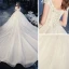 Elegant Ivory Bridal Wedding Dresses 2020 Ball Gown Off-The-Shoulder Short Sleeve Appliques Lace Sequins Beading Pearl Glitter Tulle Backless Cathedral Train Ruffle