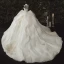 Stunning Ivory Bridal Wedding Dresses 2020 Ball Gown See-through High Neck Sleeveless Appliques Lace Beading Glitter Tulle Chapel Train Ruffle