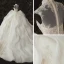 Stunning Ivory Bridal Wedding Dresses 2020 Ball Gown See-through High Neck Sleeveless Appliques Lace Beading Glitter Tulle Chapel Train Ruffle