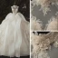 Stunning Ivory Bridal Wedding Dresses 2020 Ball Gown See-through High Neck Sleeveless Appliques Lace Beading Glitter Tulle Chapel Train Ruffle