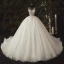 Illusion Ivoire La Mariée Robe De Mariée 2020 Robe Boule Transparentes Encolure Dégagée Sans Manches Dos Nu Appliques Paillettes Perlage Cathedral Train Volants