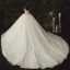Illusion Ivoire La Mariée Robe De Mariée 2020 Robe Boule Transparentes Encolure Dégagée Sans Manches Dos Nu Appliques Paillettes Perlage Cathedral Train Volants