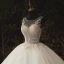Illusion Ivoire La Mariée Robe De Mariée 2020 Robe Boule Transparentes Encolure Dégagée Sans Manches Dos Nu Appliques Paillettes Perlage Cathedral Train Volants