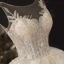 Illusion Ivoire La Mariée Robe De Mariée 2020 Robe Boule Transparentes Encolure Dégagée Sans Manches Dos Nu Appliques Paillettes Perlage Cathedral Train Volants