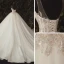 Illusion Ivoire La Mariée Robe De Mariée 2020 Robe Boule Transparentes Encolure Dégagée Sans Manches Dos Nu Appliques Paillettes Perlage Cathedral Train Volants