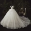 Luxury / Gorgeous Ivory Bridal Wedding Dresses 2020 Ball Gown Spaghetti Straps Deep V-Neck Sleeveless Backless Appliques Lace Beading Cathedral Train Ruffle