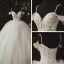 Luxury / Gorgeous Ivory Bridal Wedding Dresses 2020 Ball Gown Spaghetti Straps Deep V-Neck Sleeveless Backless Appliques Lace Beading Cathedral Train Ruffle