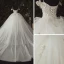 Luxury / Gorgeous Ivory Bridal Wedding Dresses 2020 Ball Gown Spaghetti Straps Deep V-Neck Sleeveless Backless Appliques Lace Beading Cathedral Train Ruffle