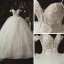 Luxury / Gorgeous Ivory Bridal Wedding Dresses 2020 Ball Gown Spaghetti Straps Deep V-Neck Sleeveless Backless Appliques Lace Beading Cathedral Train Ruffle