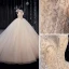 Luxury / Gorgeous Ivory Bridal Wedding Dresses 2020 Ball Gown See-through High Neck Sleeveless Backless Beading Glitter Tulle Cathedral Train Ruffle