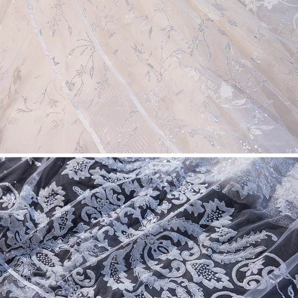 Meilleur Champagne La Mariée Robe De Mariée 2020 Robe Boule Transparentes Encolure Carrée Manches Longues Dos Nu Appliques En Dentelle Perlage Glitter Tulle Cathedral Train Volants