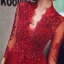 Mode Rouge Transparentes Robe De Soirée 2020 Princesse V-Cou 3/4 Manches Appliques En Dentelle Perlage Longue Dos Nu Robe De Ceremonie