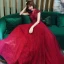 Fashion Red Lace See-through Evening Dresses  2020 A-Line / Princess V-Neck Short Sleeve Beading Floor-Length / Long Backless Formal Dresses