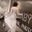Chic / Beautiful Grey Evening Dresses  2020 A-Line / Princess See-through Scoop Neck 3/4 Sleeve Appliques Lace Beading Floor-Length / Long Cascading Ruffles Formal Dresses