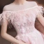 Fashion Blushing Pink See-through Homecoming Graduation Dresses 2020 A-Line / Princess Scoop Neck Short Sleeve Feather Appliques Flower Beading Short Ruffle Backless Formal Dresses
