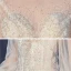Style Victorien Champagne La Mariée Robe De Mariée 2020 Robe Boule Transparentes Col Haut Gonflée Manches Longues Dos Nu Appliques Fleur Paillettes Perlage Glitter Tulle Cathedral Train Volants