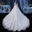 Illusion Ivory See-through Bridal Wedding Dresses 2020 Ball Gown Scoop Neck Short Sleeve Backless Appliques Flower Beading Cathedral Train