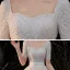 Luxury / Gorgeous Champagne Bridal Wedding Dresses 2020 Ball Gown Square Neckline Short Sleeve Backless Handmade  Beading Pearl Glitter Tulle Cathedral Train Ruffle