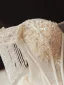 Luxury / Gorgeous Champagne Bridal Wedding Dresses 2020 Ball Gown Off-The-Shoulder Short Sleeve Backless Beading Tassel Appliques Flower Glitter Tulle Cathedral Train Ruffle