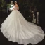 High-end Champagne Bridal Wedding Dresses 2020 Ball Gown Off-The-Shoulder Short Sleeve Backless Appliques Lace Beading Glitter Tulle Chapel Train Ruffle