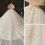 High-end Champagne Bridal Wedding Dresses 2020 Ball Gown Off-The-Shoulder Short Sleeve Backless Appliques Lace Beading Glitter Tulle Chapel Train Ruffle