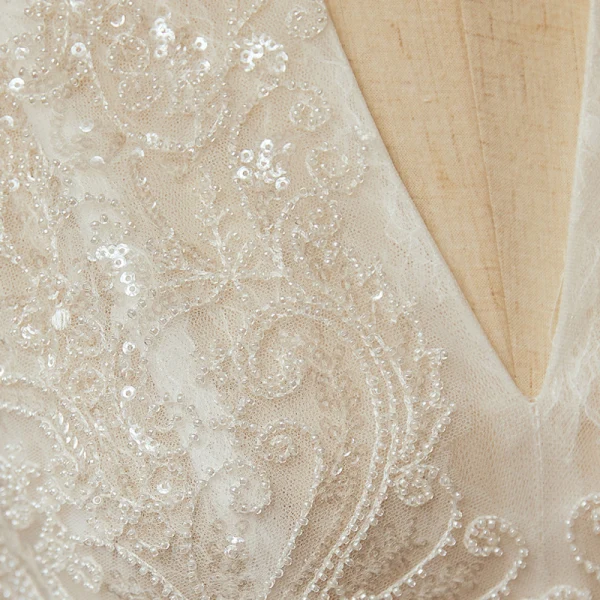 Illusion Ivory See-through Bridal Wedding Dresses 2020 Ball Gown V-Neck Long Sleeve Beading Sequins Glitter Tulle Royal Train Ruffle