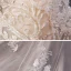 Haut de Gamme Champagne Transparentes La Mariée Robe De Mariée 2020 Trompette / Sirène De l'épaule Manches Courtes Dos Nu Appliques En Dentelle Perlage Perle Tribunal Train Volants