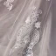 Haut de Gamme Champagne Transparentes La Mariée Robe De Mariée 2020 Trompette / Sirène De l'épaule Manches Courtes Dos Nu Appliques En Dentelle Perlage Perle Tribunal Train Volants