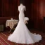 Vintage / Originale Ivoire La Mariée Robe De Mariée 2020 Trompette / Sirène Transparentes Col Haut Sans Manches Dos Nu Appliques En Dentelle Perlage Perle Glitter Tulle