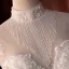 Vintage / Originale Ivoire La Mariée Robe De Mariée 2020 Trompette / Sirène Transparentes Col Haut Sans Manches Dos Nu Appliques En Dentelle Perlage Perle Glitter Tulle