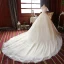 High-end Champagne Bridal Wedding Dresses 2020 Ball Gown Off-The-Shoulder Short Sleeve Backless Appliques Lace Beading Glitter Flower Tulle Cathedral Train Ruffle