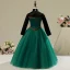 Frozen Costume Dark Green Birthday Flower Girl Dresses With Cloak 2020 A-Line / Princess High Neck Long Sleeve Beading Floor-Length / Long
