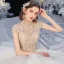Luxury / Gorgeous Ivory See-through Bridal Wedding Dresses 2020 Ball Gown High Neck Short Sleeve Backless Beading Glitter Tulle Royal Train Ruffle