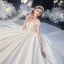 Illusion Ivory Satin Bridal Wedding Dresses 2020 Ball Gown See-through Scoop Neck Short Sleeve Backless Beading Appliques Lace Cathedral Train