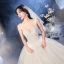 Luxury / Gorgeous Ivory Bridal Wedding Dresses 2020 Ball Gown Scoop Neck Sleeveless Backless Sequins Beading Cathedral Train Ruffle