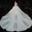 Vintage / Retro White Satin Bridal Wedding Dresses 2020 Ball Gown See-through Scoop Neck Short Sleeve Backless Beading Pierced Appliques Lace Cathedral Train