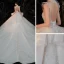 Vintage / Retro Ivory Bridal Wedding Dresses 2020 Ball Gown High Neck Sleeveless Backless Glitter Tulle Sequins Beading Cathedral Train Ruffle