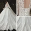 Chinese style Champagne Bridal Wedding Dresses 2020 Ball Gown High Neck Long Sleeve Backless Pierced Appliques Lace Beading Chapel Train