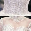 Vintage / Retro Champagne See-through Bridal Wedding Dresses 2020 Ball Gown High Neck 3/4 Sleeve Backless Appliques Lace Beading Cathedral Train Ruffle