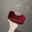 Modest / Simple Burgundy Velour Clutch Bags 2020 Metal Rhinestone