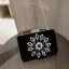 Fine Svart Velour Rhinestone Håndvesken  2020