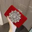 Fine Svart Velour Rhinestone Håndvesken  2020