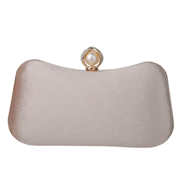 Modest / Simple Beige Velour Square Clutch Bags 2020 Metal Rhinestone