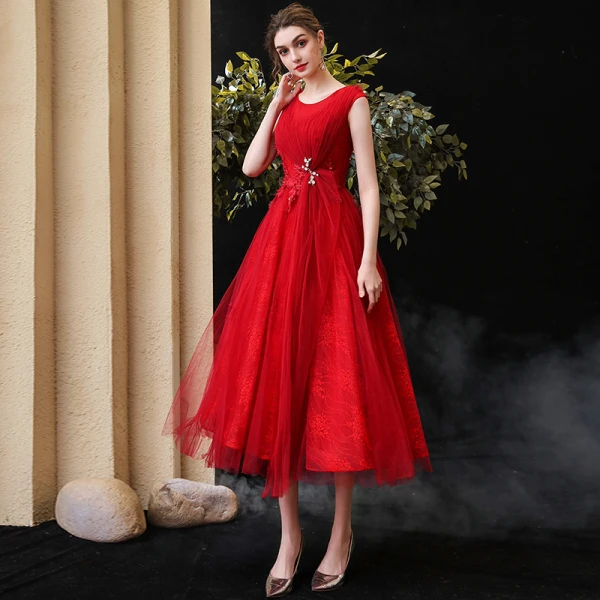 red homecoming dresses 2020 Cute A Line Off Shoulder Satin Prom Dresses Short main image 1