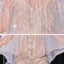 Luxe Champagne Robe De Soirée Avec Châle 2020 Trompette / Sirène Col v profond Sans Manches Fait main Perlage Train De Balayage Dos Nu Robe De Ceremonie
