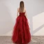 Elegant Rød Ballkjoler 2020 Prinsesse Kjæreste Uten Ermer Appliques Blomst Beading Glitter Tyll Lange Buste Ryggløse Formelle Kjoler