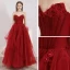 Elegant Rød Ballkjoler 2020 Prinsesse Kjæreste Uten Ermer Appliques Blomst Beading Glitter Tyll Lange Buste Ryggløse Formelle Kjoler
